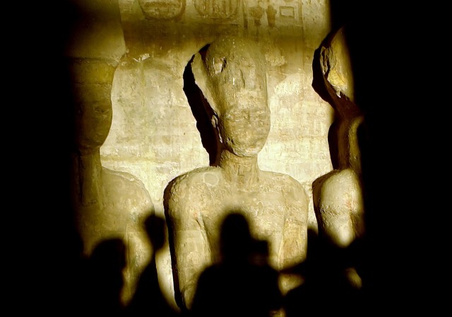 Ramses II i Abu Simbel-tempelet i Egypt. (AFP PHOTO/KHALED DESOUKI)
