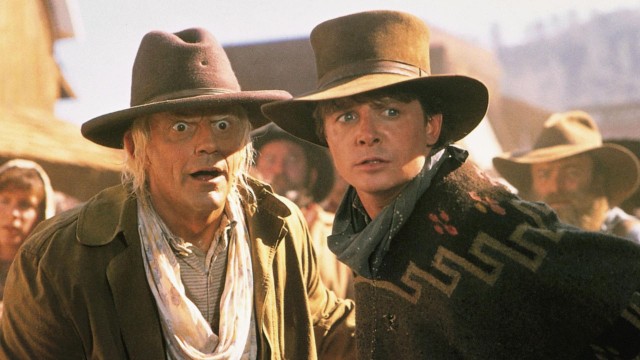 Doc og Marty som westernhelter i Back To The Future III. (Foto: Universal)