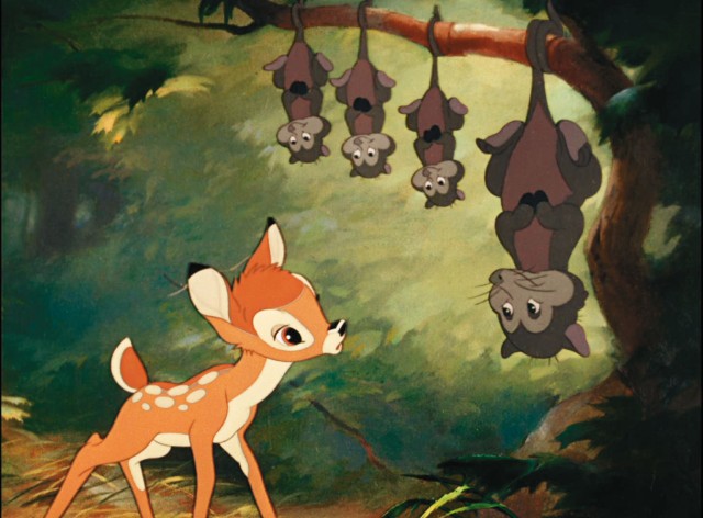 Bambi oppdager pungrottene. (Foto: Walt Disney Studios Home Entertainment)