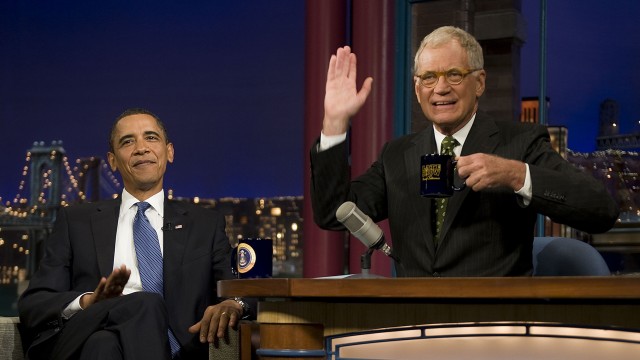 David Letterman og president Barack Obama. (Foto: AFP/Jim Watson)