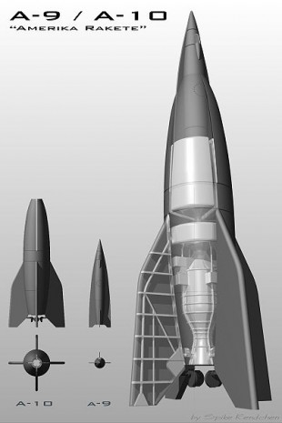 Med 'Amerika Rakete' skulle tyskerne bombe New York. (Illustrasjon: Spike78 / Wikimedia Commons)