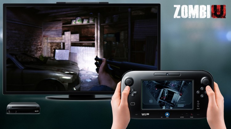 Med et kart på GamePad-kontrolleren får du mer informasjon om omgivelsene i «ZombiU». Du kan også velge bort den store kontrolleren til fordel for Pro-kontrolleren. (Promobilde: Nintendo)