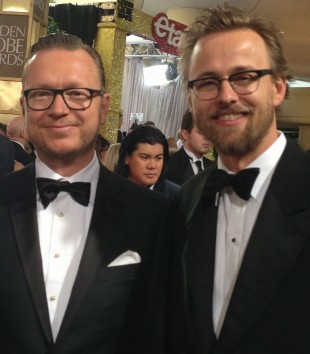 Espen Sandberg og Joachim Rønning på Golden Globe-utdelingen. (Foto: Anders Tvegård/NRK)