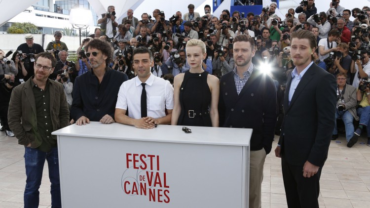 Ethan Coen, Joel Coen, Oscar Isaacs, Carey Mulligan og Justin Timberlake i Cannes (Foto: AFP PHOTO / VALERY HACHE).