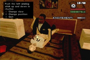 Det kontroversielle «Hot Coffee»-minispillet i «GTA: San Andreas» lot spillerne styre hovedfiiguren Carl mens han hadde sex. (Foto: Rockstar Games)