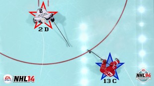I en egen hyllestmodus kan du styre spillet ovenfra og ned i anledning 20-års jubilet  til «NHL 94». Skjermbilde fra «NHL 14». (Foto: EA)