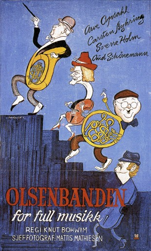 Filmplakat til «Olsenbanden for full musikk». (Foto: Nordisk Filmdistribusjon AS / Cinematekene)
