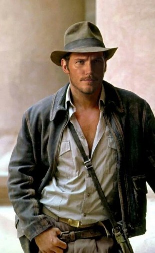 I denne datategningen har en fan tegnet ansiktet til Chris Pratt på et kjent bilde fra en av de originale «Indiana Jones»-filmene. (Foto: rahzzah.deviantart.com)
