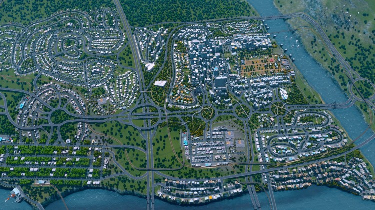 Spillområdene er store og kan etterhvert utvides mer. Det gir «Cities: Skylines» en skala andre byspill bare kan drømme om. (Foto: Colossal Order)