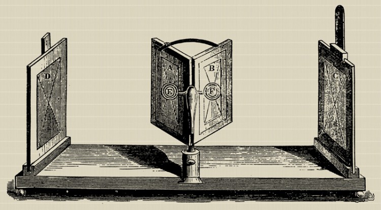 Det første stereoskopet ble laget av Charles Wheatstone allerede i 1938. (Foto: Creative Commons)