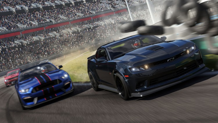 Ublidt møte med en dekkbarriere i Forza Motorsport 6 (Foto: Microsoft).