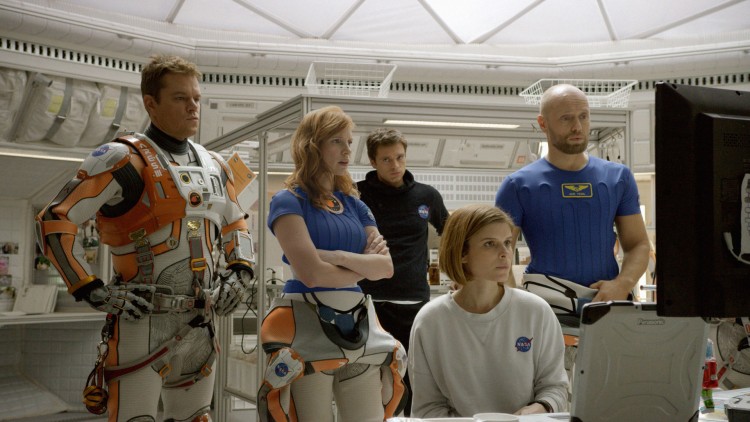 Matt Damon, Jessica Chastain, Sebastian Stan, Kate Mara og Aksel Hennie i The Martian (Foto: 20th Century Fox).