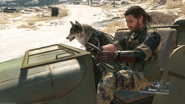 I Metal Gear Solid: The Phantom Pain får du muligheten til å få følgesvenner som hund og hest underveis. (Foto: Konami Digital Entertainment).