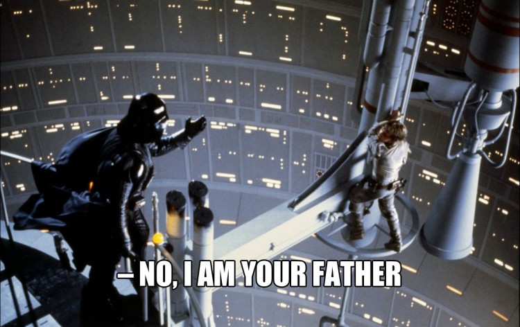 HUSK ALLTID: Darth Vader sier IKKE «Luke, I am your father». (Foto: Lucasfilm) 