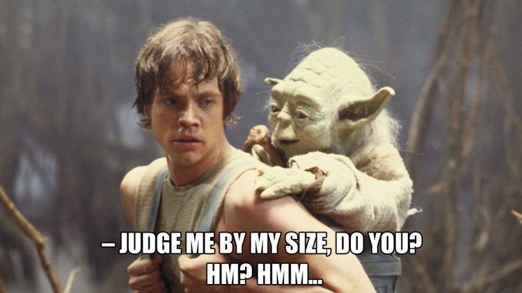 Yoda er så liten at han kan ri på ryggen til Luke. <3 (Foto: Lucasfilm / Disney).