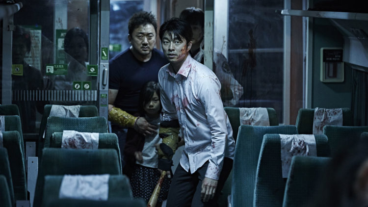 Seok Woo (Yoo Gong), Soo-an (Soo-an Kim) og Sang Hwa (Dong-seok Ma) i Train to Busan. (Foto: AS FIDALGO)