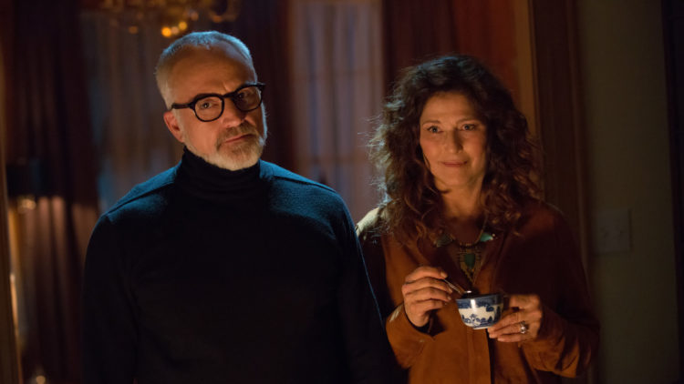 Roses pappa Dean (Bradley Whitford) og mamma Missy (Catherine Keener) i "Get Out". (Foto: United International Pictures)