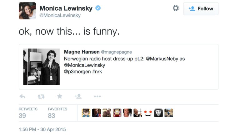 Monica Lewinsky retweetet P3morgen-Markus