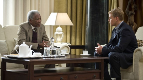 Morgan Freeman og Matt Damon i "Invictus - de uovervinnelige" (Foto/Copyright: Sandrew Metronome).