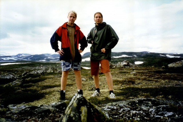 Erlend og Steinjo er på Hardangervidda i slutten av tenåra. Foto: Privat