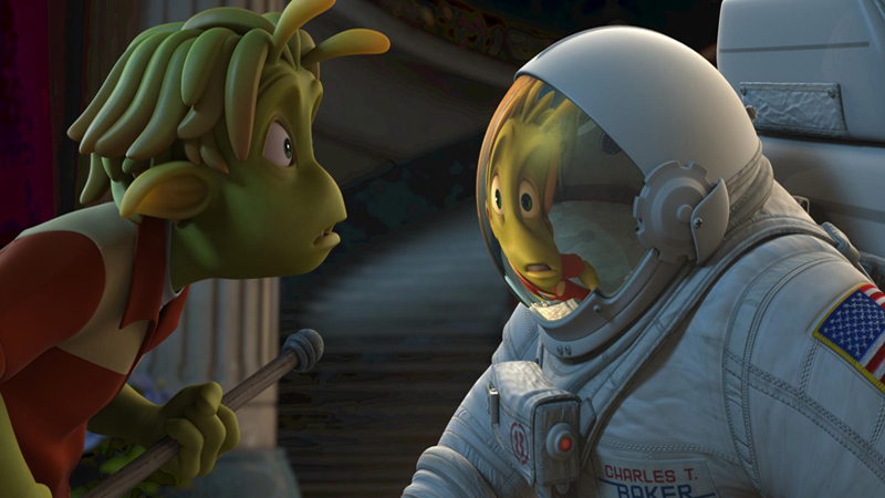 Lem møter astronaut i "Planet 51" (Foto/Copyright: Euforia Film AS).