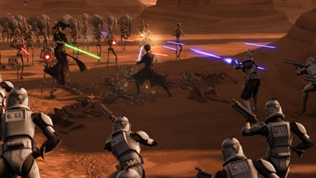 Lasersverdsvingende action i Star Wars The Clone Wars sesong 2. (Foto: Warner Bros. Entertainment)