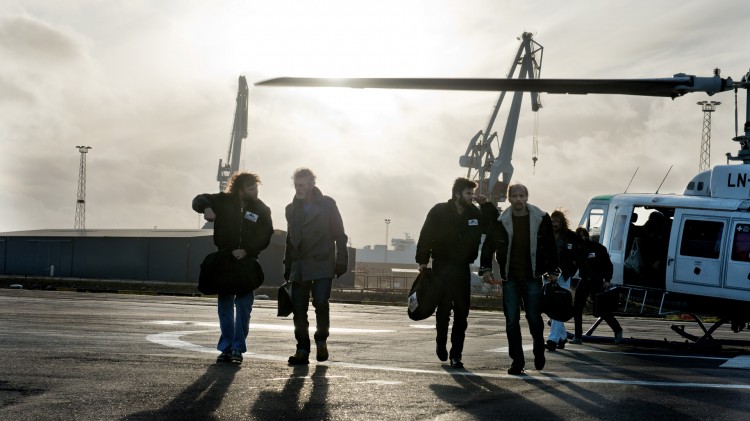 Stephen Lang, Wes Bentley og Aksel Hennie i Pionér (Foto: Erik Aavatsmark / Friland Produksjon AS).
