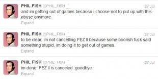 Faksimile fra Phil Fish' Twitter-konto. Klikk for større bilde. (Foto: Twitter.com)