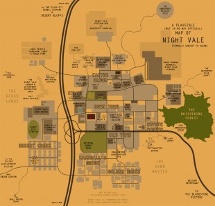 Fullstendig uoffisielt kart over Night Vale. (Foto: Melissa Daltons Tumblr)