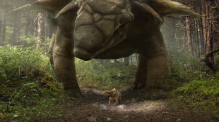 Lille Patchi blir forfulgt av stort beist i Walking With Dinosaurs (Foto: Fox Film).