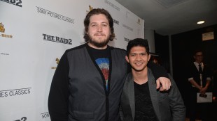 Regissør Gareth Evans og The Raid-skuespiller Iko Uwais (Foto: Alberto E. Rodriguez/Getty Images/AFP).