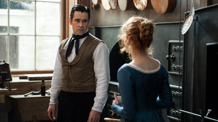 Sterke prestasjoner av både Colin Farrell og Jessica Chastain i Frøken Julie (Foto: Nordisk Film Distribusjon AS).