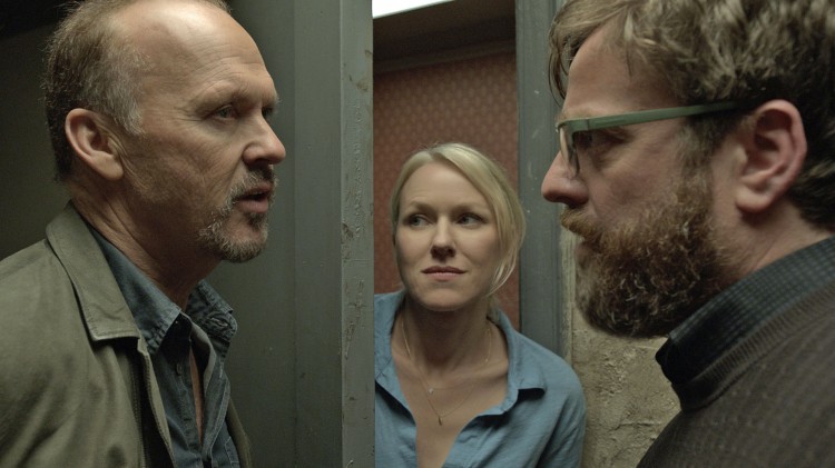 Michael Keaton, Naomi Watts og Zach Galifianakis i Birdman (Foto: 20th Century Fox).