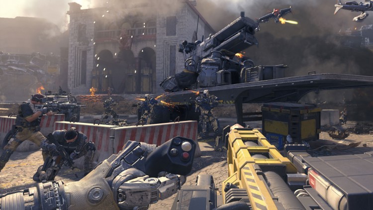 Det er ikke bare menneskelige fiender i Black Ops III. Det gir utslag på våpenutvalget. (Foto: Activision)