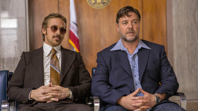 Holland March (Ryan Gosling) og Jackson Healy (Russell Crowe) er et morsomt radarpar i The Nice Guys (Foto: SF Norge AS).