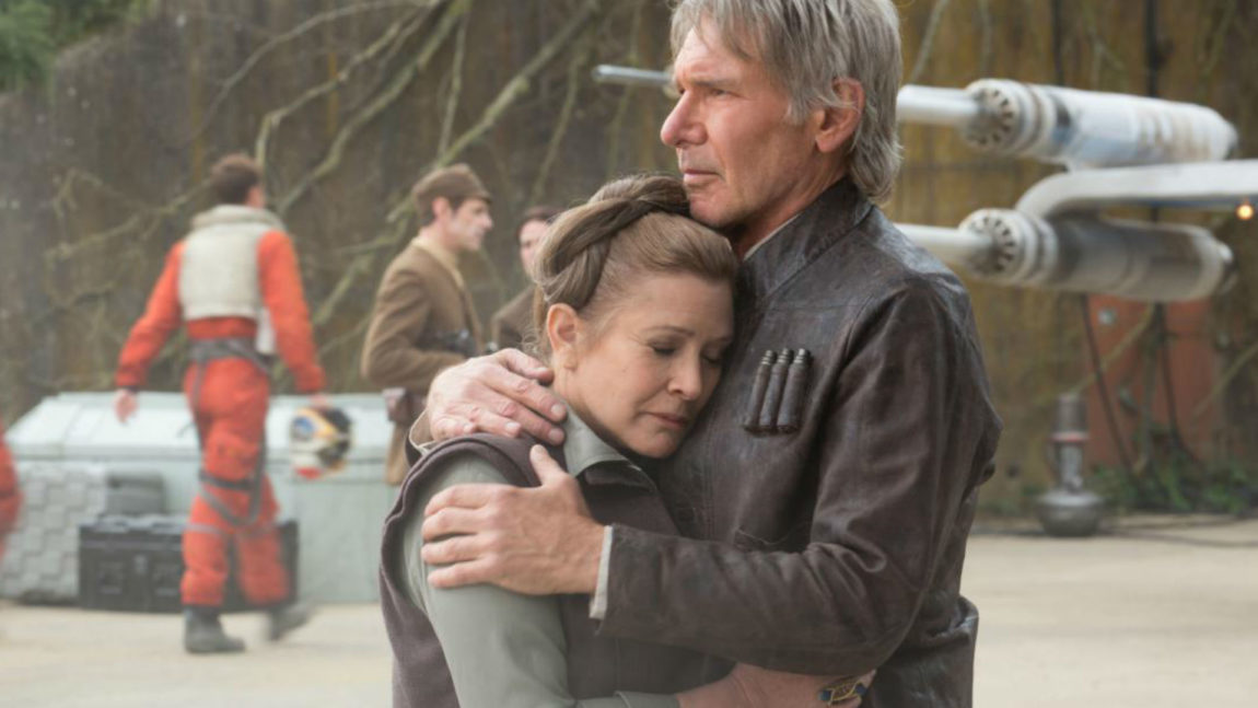 Vi fikk et gjensyn med Carrie Fisher og Harrison Ford i sine gamle roller i Star Wars: The Force Awakens (Foto: The Walt Disney Company).