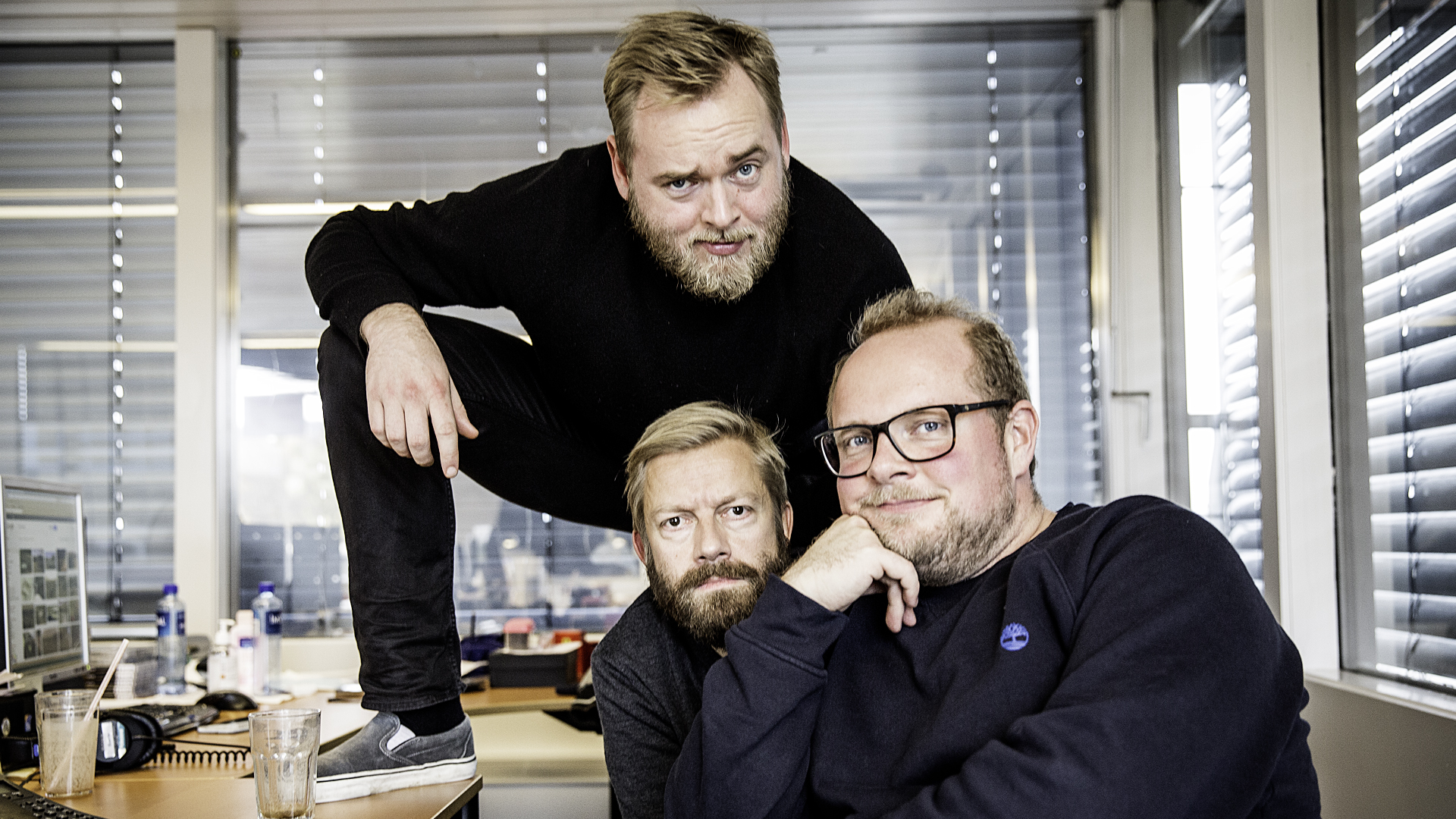 Tore, Bjarte og Steinar i Radioresepsjonen (Foto: Kristoffer Pettersen Rambøl, NRK P3).