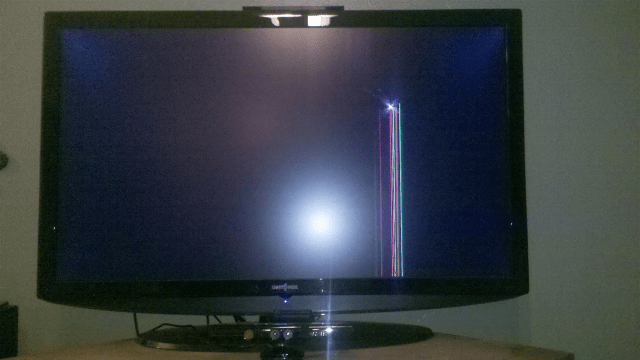 Kinect knuste TV-en. (Foto: Phil Villarreal, becauseitoldyouso.blogspot.com)