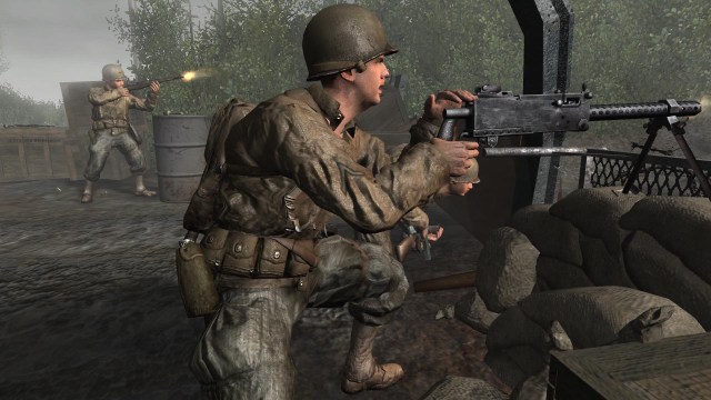 Voldsorgie eller historieundervisning? Bilde fra <em>Call of Duty 2</em>. (Foto: Acitivison).