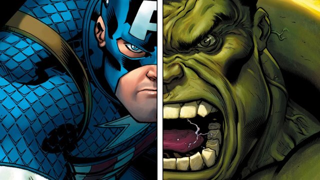 Captain America og Hulken – side om side (Bilete: DC, Montasje: Martin Aas).