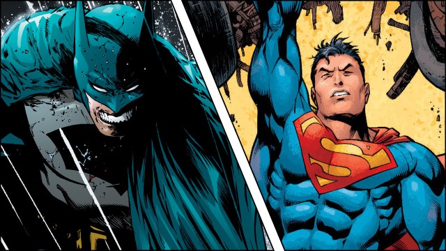 Batman i nevekamp med Supermann (Bilete: DC/DC, Montasje: Andreas H. Opsvik).