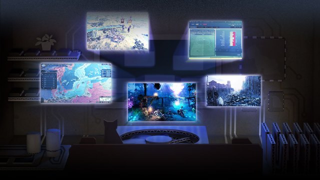 Slik illustrerer Valve sitt kommende operativsystem, som kan komme til å kaste rundt på den eksisterende konsollbransjen. (Illustrasjonsfoto: Valve)