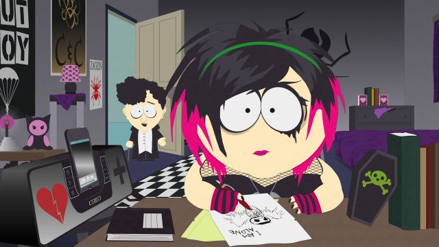 South Park-episoden Goth Kids 3: Dawn of the Posers ble ikke ferdig i tide. (Foto: Comedy Central).