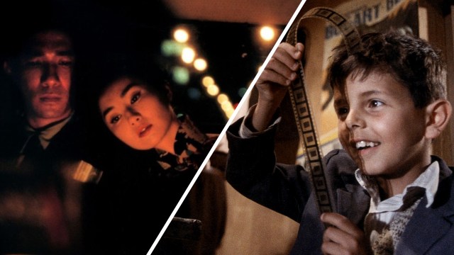 To verdensdeler, to varme historier. Bildene er hentet fra «In the Mood for Love» (2000) og «Cinema Paradiso» (1988). (Foto: Europafilm / SF Norge)