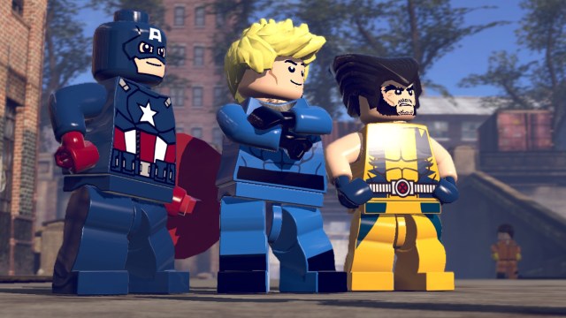 Captain America, Human Torch og Wolverine i LEGO Marvel Super Heroes (Foto: Warner Bros. Interactive Entertainment).