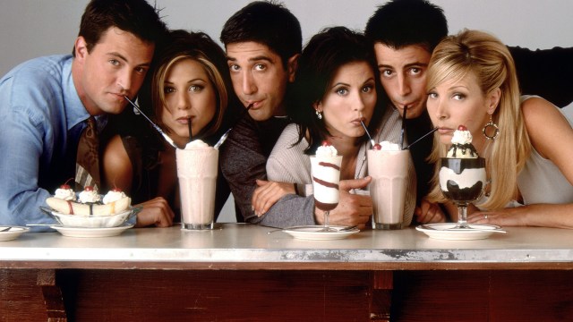 Fra venstre: Matthew Perry, Jennifer Aniston, David Schwimmer, Courteney Cox, Matt LeBlanc og Lisa Kudrow. (Foto: NBC)