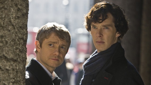 Martin Freeman og Benedict Cumberbatch har blitt ettertrakta skodespelarar. Når vert Sherlock for lite? (Foto: Hartswood Films/BBC)