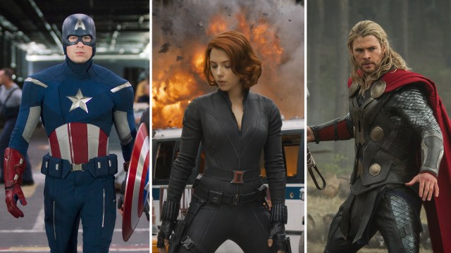 Marvel-heltene Captain America, Black Widow og Thor. (Foto: Disney / Marvel)