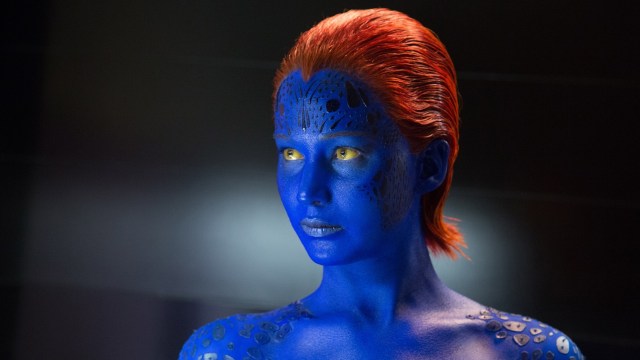 Jennifer Lawrence spiller rollen som Mystique i X-Men: Days of Future Past, og får mye tid på skjermen. (Foto: Twentieth Century Fox Norway).