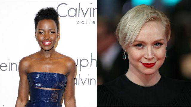 Lupita Nyong'o (venstre) under årets filmfestival i Cannes og Gwendoline Christie på den røde løperen under den årlige BAFTA-utdelingen i London i februar 2014. (Foto: AFP Photo / Andrew Cowie og AP Photo/Arthur Mola/Invision/File)